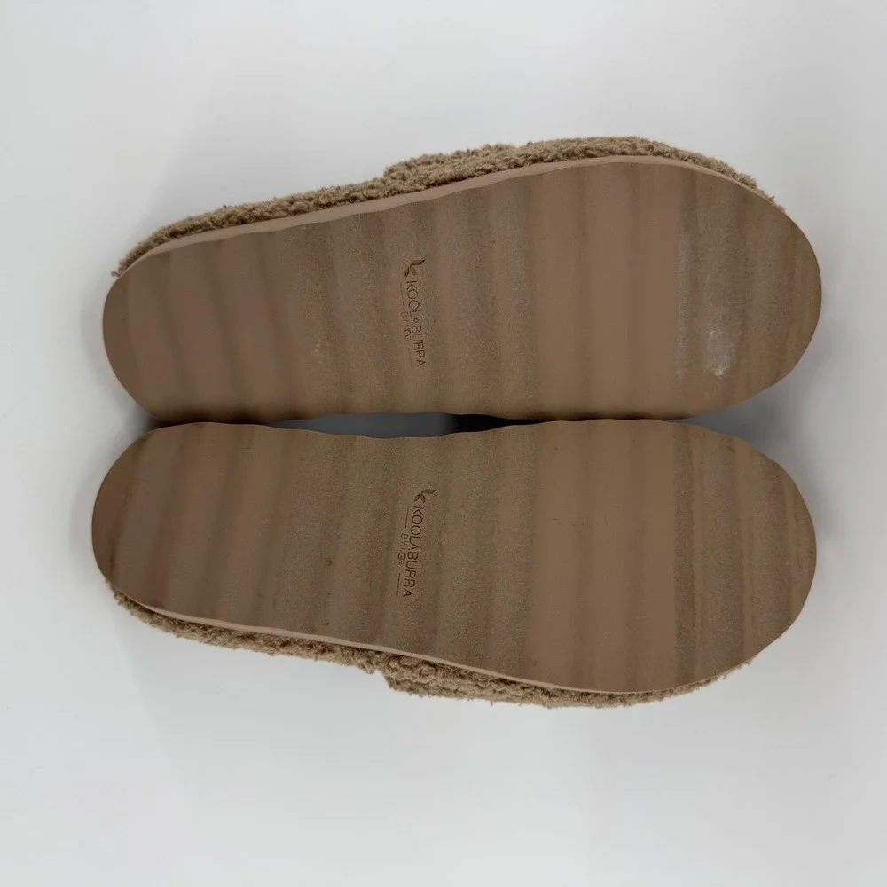 Koolaburra by‎ UGG Peachee Brown Faux Shearling Slide Sandals Womens Size 9